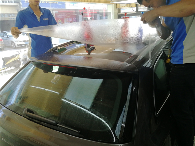 奥迪Q7隐形车衣汽车漆面保护膜施工案例